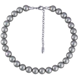 Бусы (Майорка 12мм серо-голубая; покрытие родий) 38-45см, Есть комплект