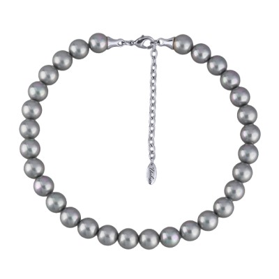 Бусы (Майорка 12мм серо-голубая; покрытие родий) 38-45см, Есть комплект