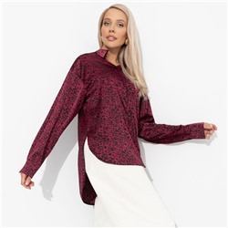 Рубашка с принтом, Шепот шёлка (бордо)