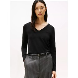 Viscose-Blend V-Neck Sweater