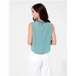 Koyu Mint Kolsuz Comfort Fit Bluz
