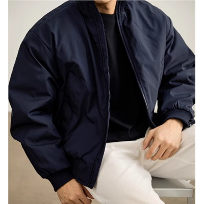 Мужская зимняя стеганая куртка с хлопковой подкладкой на двойной молнии