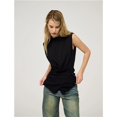 Черная блузка "Перекрут"