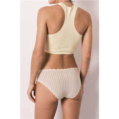 Braga clásica ancha algodón amarilla rayas