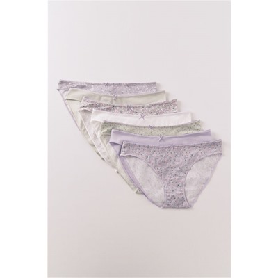 Pack 7 bragas clásicas algodón estampado flores