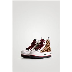 Sneakers altas plataforma print animal