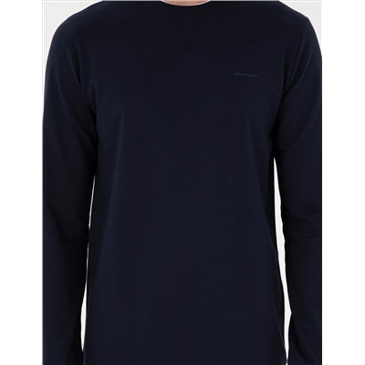 Lacivert Regular Fit Bisiklet Yaka Basic Sweatshirt