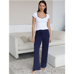 Футболка с фигурным вырезом каре из эластичного трикотажа кашкорсе