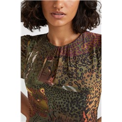 Vestido midi manga corta