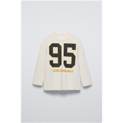 LACE-TRIMMED T-SHIRT WITH PRINT