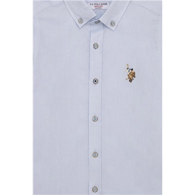 Erkek Çocuk Açık Mavi Uzun Kollu Basic Gömlek