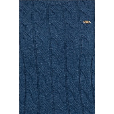 Kadın Mavi Bisiklet Yaka Kazak