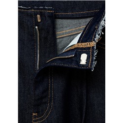 Pantalón denim wideleg cintura deshilachada