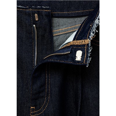 Pantalón denim wideleg cintura deshilachada
