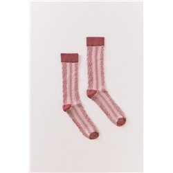 Calcetines largos trenzas rosa