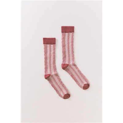Calcetines largos trenzas rosa