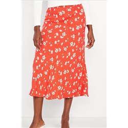 Crepe A-Line Midi Skirt