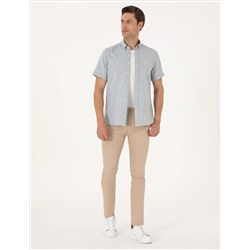 Bej Slim Fit Kanvas Pantolon