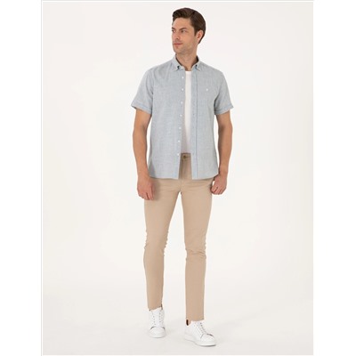 Bej Slim Fit Kanvas Pantolon