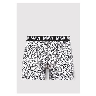 Mavi 3lü Baskılı Boxer 0911872-900