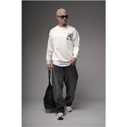 Свитшот  журавли БЕЛЫЙ