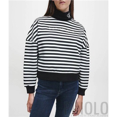 Женская свободная теплая толстовка с высоким воротником СК