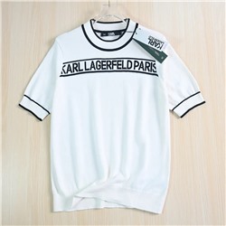 Трикотажная футболка Karl Lagerfel*d с круглым вырезом и контрастными строчками