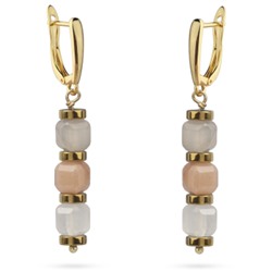 Серьги Селена (авантюрин 7мм; покрытие золото), Есть комплект