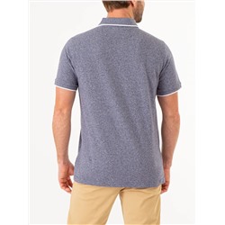 MARLED YARN POLO SHIRT WITH EMBROIDERED CREST