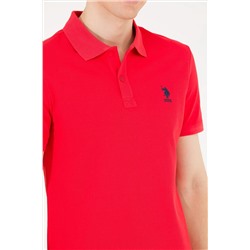 Erkek Kırmızı Basic Polo Yaka Tişört