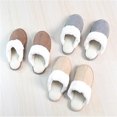 Зимние японские замшевые и бархатные теплые нескользящие домашние тапочки