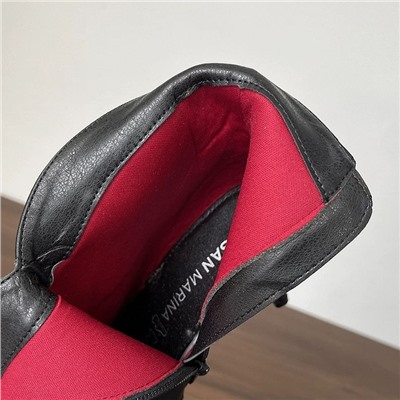 Женские кожаные ботильоны на высоком каблуке