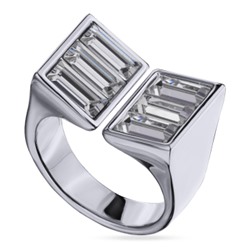 Кольцо Богемия (кристаллы SW белые; покрытие родий), Есть комплект