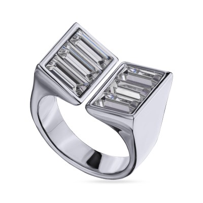 Кольцо Богемия (кристаллы SW белые; покрытие родий), Есть комплект