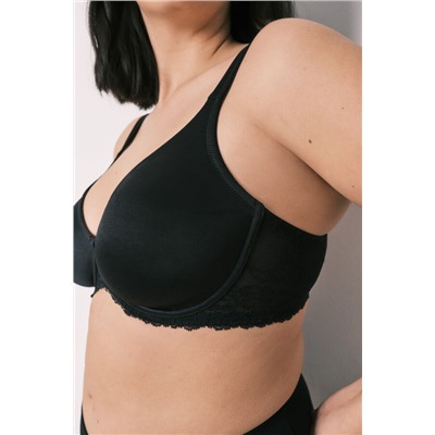 Sujetador reductor microfibra y encaje negro REAL