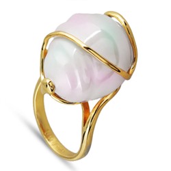 Кольцо (Майорка 18 мм белая; покрытие золото), Есть комплект