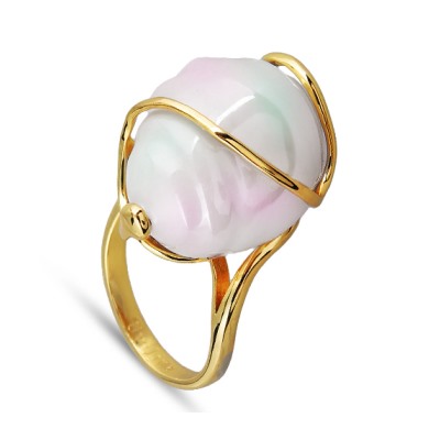 Кольцо (Майорка 18 мм белая; покрытие золото), Есть комплект