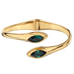 Браслет Эдем (кристаллы SW зеленые; покрытие золото), Есть комплект