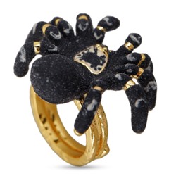 Кольцо Паук (эмаль матовая черная; покрытие золото), Есть комплект