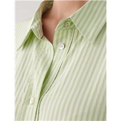 Платье А-силуэта с поясом из легкого хлопкового поплина