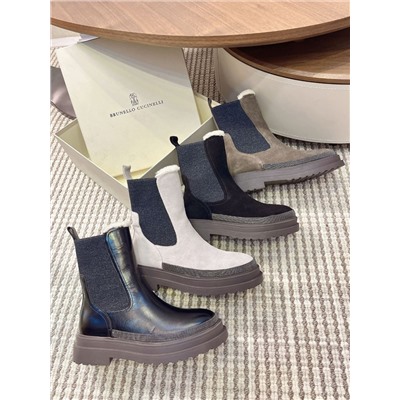 Осенне-зимние бархатные ботинки "Челси"   БРУНЕЛЛО КУЧИНЕЛЛ*И