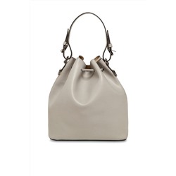 Bolso saco de piel y bolso de mano Jila Gris claro