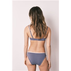 Pack 2 bragas clásicas algodón azul y estampado blanco