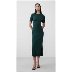 SEAMED MIDI SWEATER DRESS
