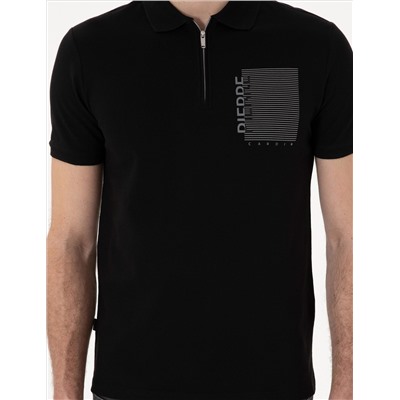 Siyah Slim Fit Polo Yaka Tişört