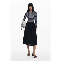 Vestido combinado rayas