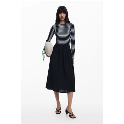 Vestido combinado rayas