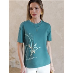 Футболка из фактурного полотна с авторским принтом