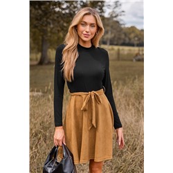 Evergreen Days Two-Toned Mini Dress