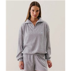 Sudadera gris jaspeado